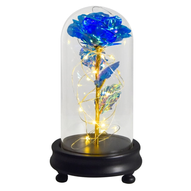 Beauty and The Beast Preserved Roses In Glass Galaxy Rose Flower LED Light Artificial Flowers Christmas Valentine Gift for Girls - Find Epic Store