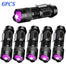UV LED Flashlight Mini LED Torch 395nm Zoomable blacklight Wavelength Violet Light Pet Urine Scorpion Feminine hygiene Detector - 6pcs Find Epic Store