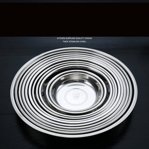 5pcs Camping 14-28cm Dia Stainless Steel Tableware Dinner Plate Food Container Salad Dessert Fruit Services Dish Tray - Find Epic Store