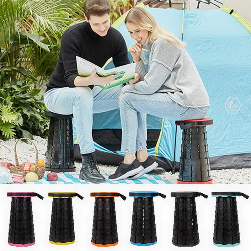 Retractable Portable Folding Stool Chair Outdoor Camping Convenient Fishing Plastic Chairs Foldable Pocket Simple - Find Epic Store