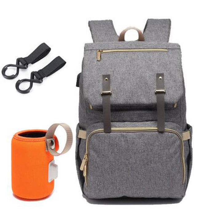 Baby Diaper Bag with USB Port - Gray Find Epic Store