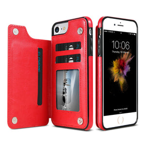 Wallet Phone Cases for iPhone 11 Pro Max 6S 6 7 8 Plus XS Max XR Case Cover Retro Flip Leather Phone Case for Iphone 7 Case Capa - Red / For iPhone 7 8 Find Epic Store