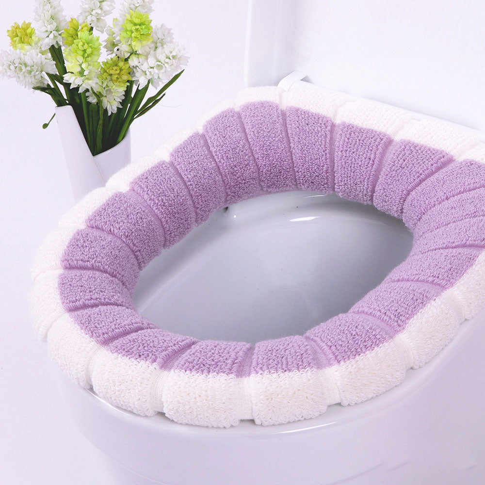 Universal Warm Soft Washable Toilet Seat Cover - white red Find Epic Store