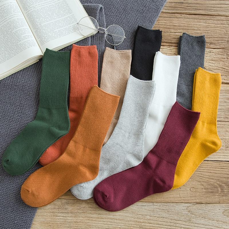 Autumn new women's Harajuku retro colorful high quality fashion cotton color casual socks - Find Epic Store