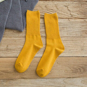 Autumn new women's Harajuku retro colorful high quality fashion cotton color casual socks - Gold / 36-40 Find Epic Store