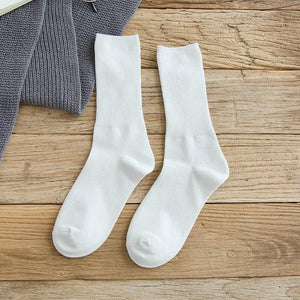 Autumn new women's Harajuku retro colorful high quality fashion cotton color casual socks - White / 36-40 Find Epic Store