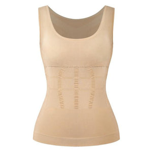 Women Padded Shapewear Camisole Body Shaper Compression Shirt With Pads Waist Trainer Tummy Slimming Tank Tops Seamless Corset - Beige / M / United States Find Epic Store