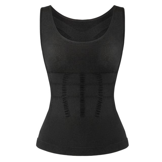 Women Padded Shapewear Camisole Body Shaper Compression Shirt With Pads Waist Trainer Tummy Slimming Tank Tops Seamless Corset - Black / M / United States Find Epic Store
