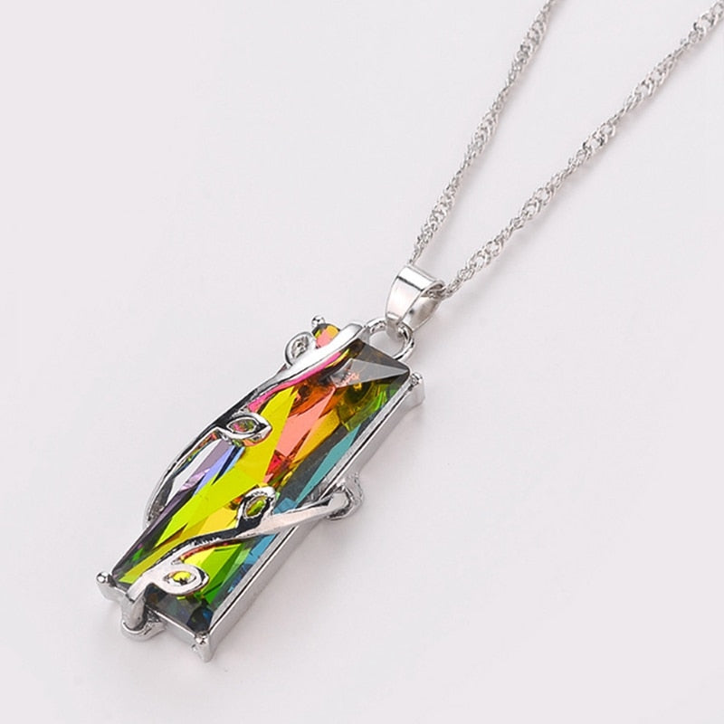 Rainbow Stone Tree Of Life Pendant - Find Epic Store