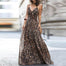 New Fashion Leopard V Neck Print Dress - Khaki / S Find Epic Store