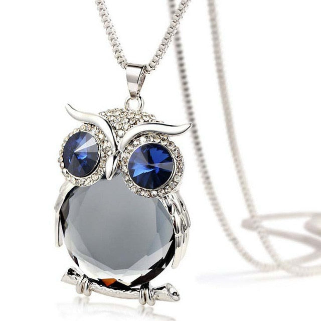 Gussy Life Women Long Chain Owl Pendant - gray / China Find Epic Store