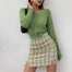 Women Split Details Plaid Mini Skirt with Under Shorts Mini Skirt In Check - Find Epic Store