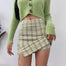 Women Split Details Plaid Mini Skirt with Under Shorts Mini Skirt In Check - Find Epic Store