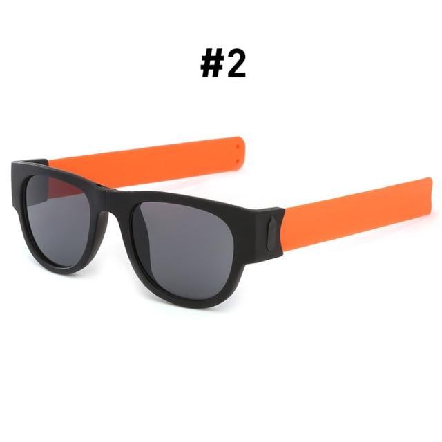 Fancy Slap Wristband Sunglasses Folding Bracelet - Slap Sunglasses 2 Orange UV400 / WITH BOX Find Epic Store