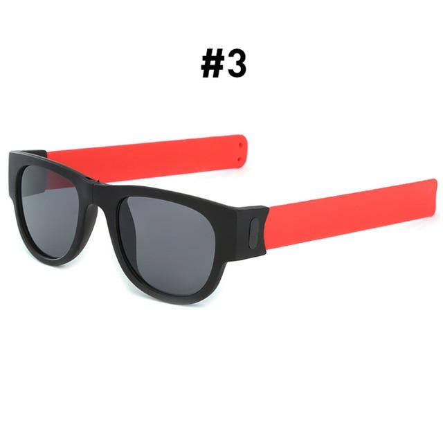 Fancy Slap Wristband Sunglasses Folding Bracelet - Slap Sunglasses 3 Red UV400 / WITH BOX Find Epic Store