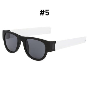 Fancy Slap Wristband Sunglasses Folding Bracelet - Slap Sunglasses 5 White UV400 / WITH BOX Find Epic Store