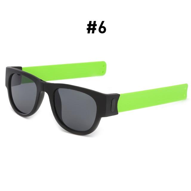 Fancy Slap Wristband Sunglasses Folding Bracelet - Slap Sunglasses 6 Green UV400 / WITH BOX Find Epic Store