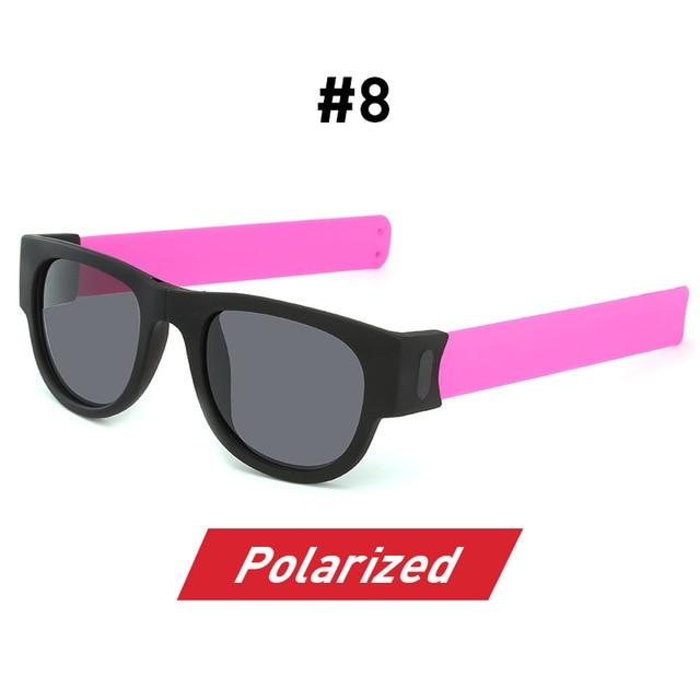 Fancy Slap Wristband Sunglasses Folding Bracelet - Slap Sunglasses 8 Pink Polarized / WITH BOX Find Epic Store