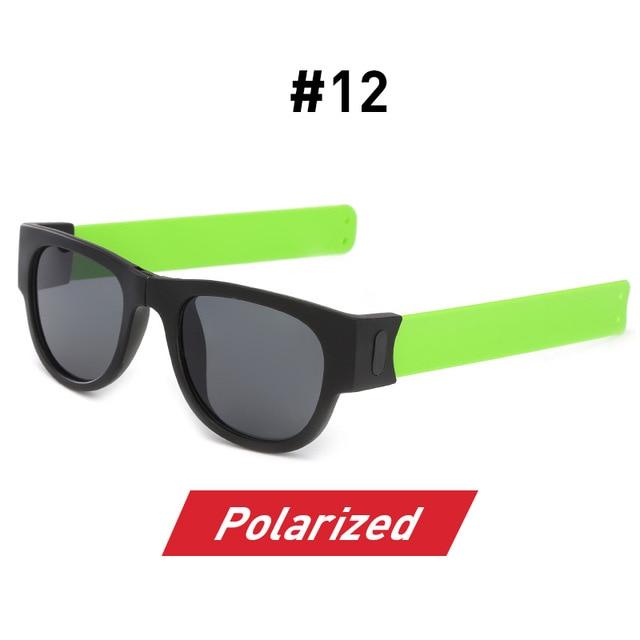 Fancy Slap Wristband Sunglasses Folding Bracelet - Slap Sunglasses 12 Green Polarized / WITH BOX Find Epic Store