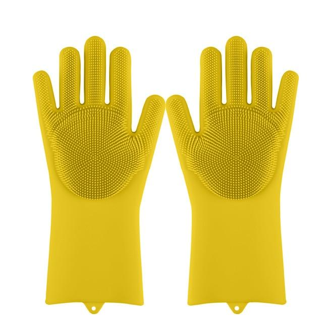 Magic Silicone Multi Purpose Washing 1Pair Gloves - Gloves Yellow / United States Find Epic Store