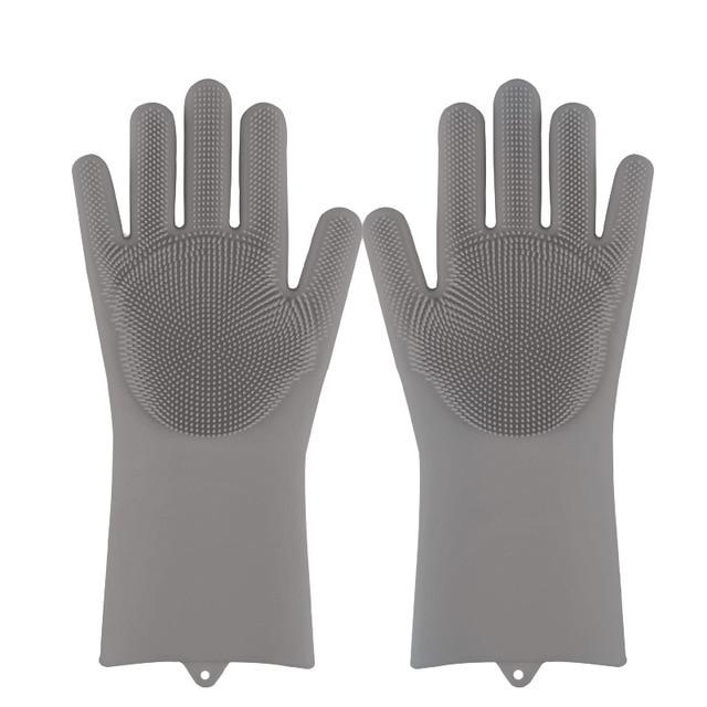 Magic Silicone Multi Purpose Washing 1Pair Gloves - Gloves Gray / China Find Epic Store