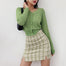 Women Split Details Plaid Mini Skirt with Under Shorts Mini Skirt In Check - Find Epic Store
