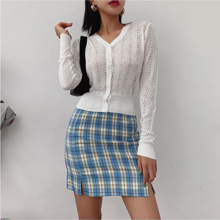 Women Split Details Plaid Mini Skirt with Under Shorts Mini Skirt In Check - Find Epic Store