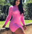 Imcute Women Turtleneck Knitted Bodycon Long Sleeve Mini Dress - Pink / S / United States Find Epic Store
