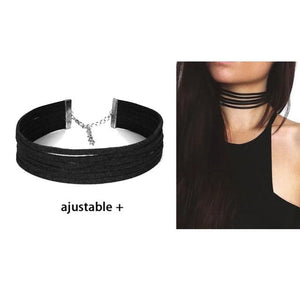 Gothic Leather Heart Collar Necklaces - cn0404p01 / 40cm adjustable Find Epic Store