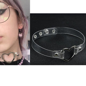 Gothic Leather Heart Collar Necklaces - cn04q1 / 40cm adjustable Find Epic Store