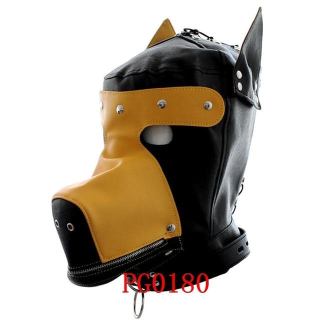 Leather Mask Head Harness Unisex Hood Mask for Women Sexy Cage Body Crop Gothic Punk Metal Rivet Hollow Out Cosplay Paryty Rave - PG0180 / One Size Find Epic Store