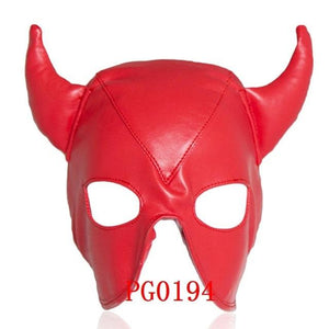 Leather Mask Head Harness Unisex Hood Mask for Women Sexy Cage Body Crop Gothic Punk Metal Rivet Hollow Out Cosplay Paryty Rave - PG0194 / One Size Find Epic Store