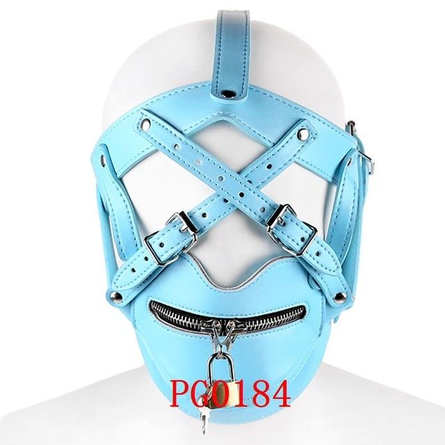 Leather Mask Head Harness Unisex Hood Mask for Women Sexy Cage Body Crop Gothic Punk Metal Rivet Hollow Out Cosplay Paryty Rave - PG0184 / One Size Find Epic Store
