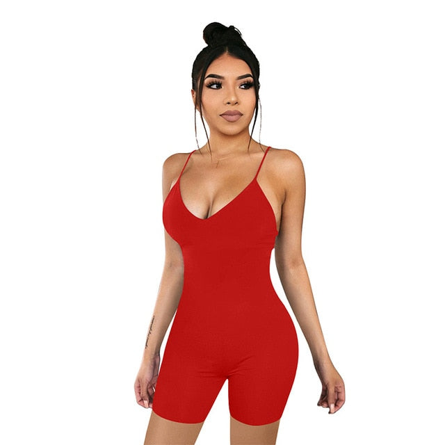 Imcute Women Sleeveless Strap V-neck Jumpsuit - A / XL / United States Find Epic Store