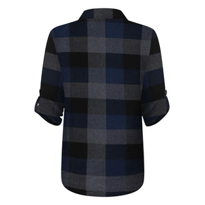 Women Casual Cotton Long Sleeve Plaid Shirt - Find Epic Store