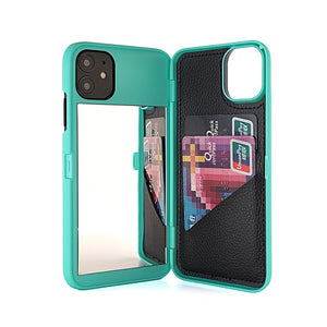 Wallet iPhone Shockproof Case with Mirror - for 7Plus 8Plus / Teal / United States Find Epic Store