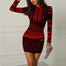 Women Long Sleeves Striped Printed Mini Dress - Find Epic Store