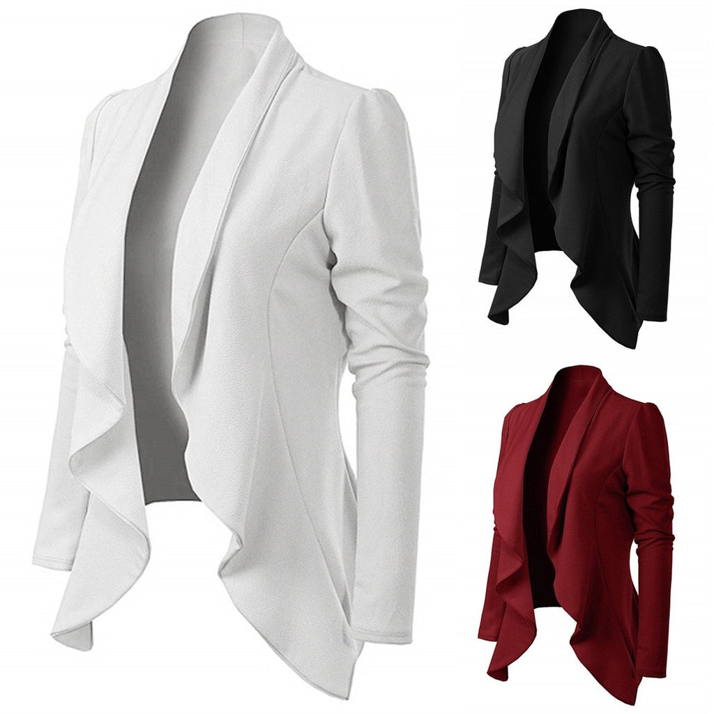 Elegant Style Long Sleeve Turn Down Collar Blazer - Find Epic Store