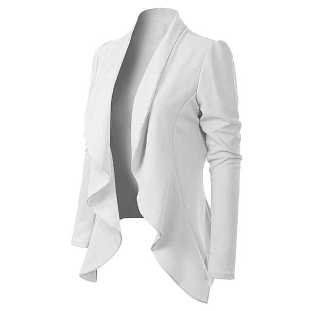 Elegant Style Long Sleeve Turn Down Collar Blazer - White / XL / United States Find Epic Store