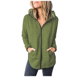 Fashion Women Solid Color Zipper - Green / 4XL / United States Find Epic Store