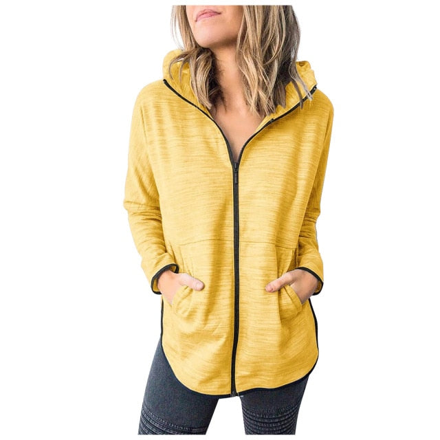 Fashion Women Solid Color Zipper - Yellow / XXXL / United States Find Epic Store