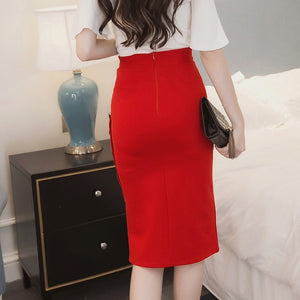 Ladies High Waist Button Skirt - Find Epic Store