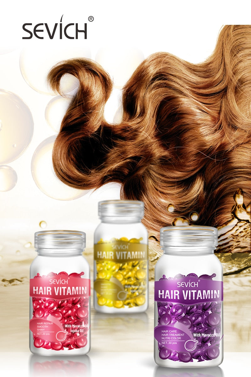 Sevich 30pcs Keratin Complex Oil Smooth Silky Hair Serum Hair Vitamin Moroccan Oil Anti Hair Loss Hair Mask Repair Damage - Find Epic Store