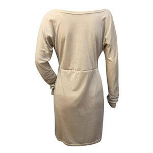 One word collar Sweatshirt Long Sleeve Mini Dress - Find Epic Store