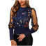 O-Neck Long Sleeve Floral Embroidery Top - Blue / S / United States Find Epic Store
