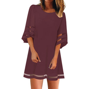 3/4 Bell Sleeve Loose Top Dress - Red / XL / United States Find Epic Store