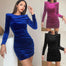 Women Small Crowd Style Plush Mid Waist O-neck Dress - Find Epic Store