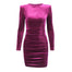 Women Small Crowd Style Plush Mid Waist O-neck Dress - Find Epic Store