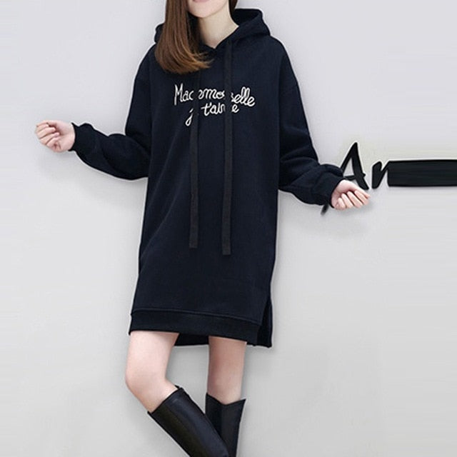 2021 Long Sleeve Letter Printing Dress - Black / XXL / United States Find Epic Store