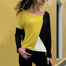 Top Patchwork Color Matching O-neck Long-sleeved T-shirt - Find Epic Store